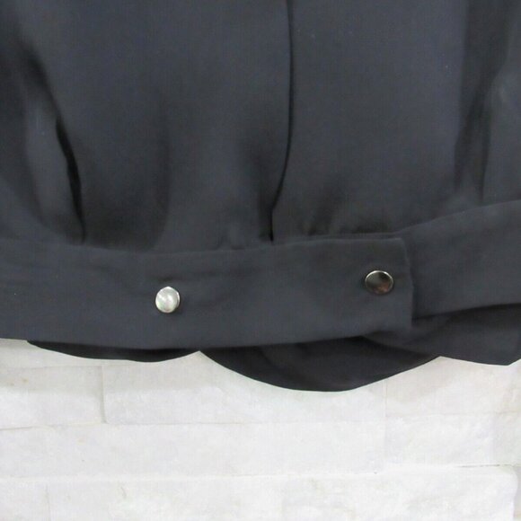 L'Agence Black %100 Silk Wrap Crossover Blouse EUC - Picture 9 of 10